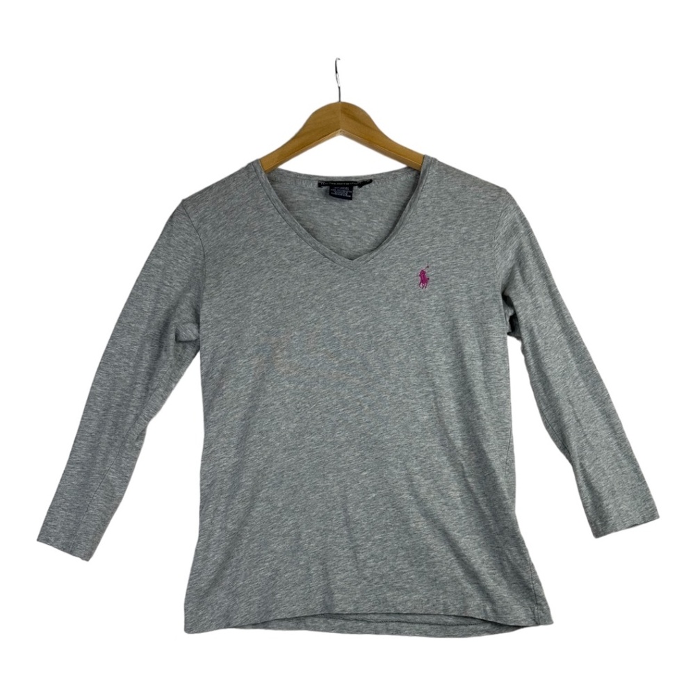 Ralph Lauren Sport Gray V Neck Shirt Size Medium